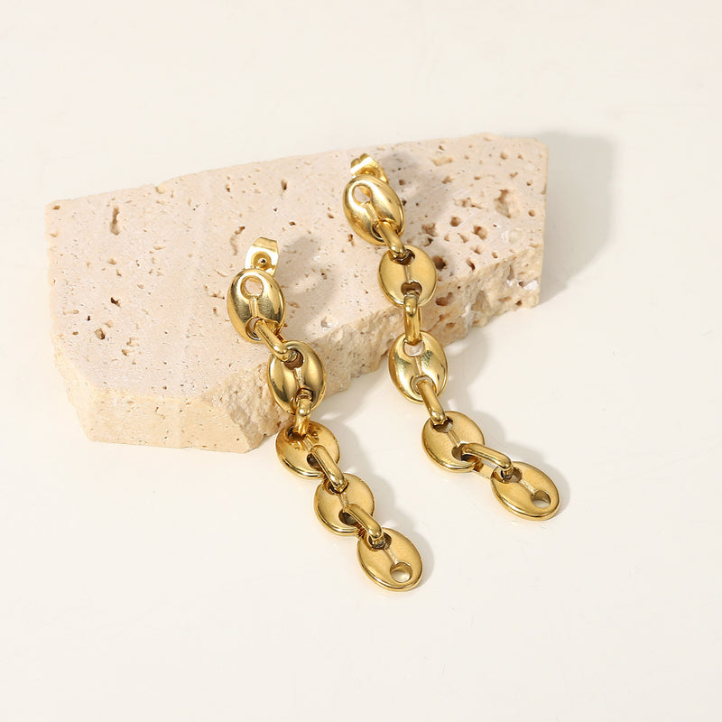 SIMPLE LONG CHAIN EARRINGS