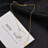 CLIP SQUARE LETTER NECKLACE