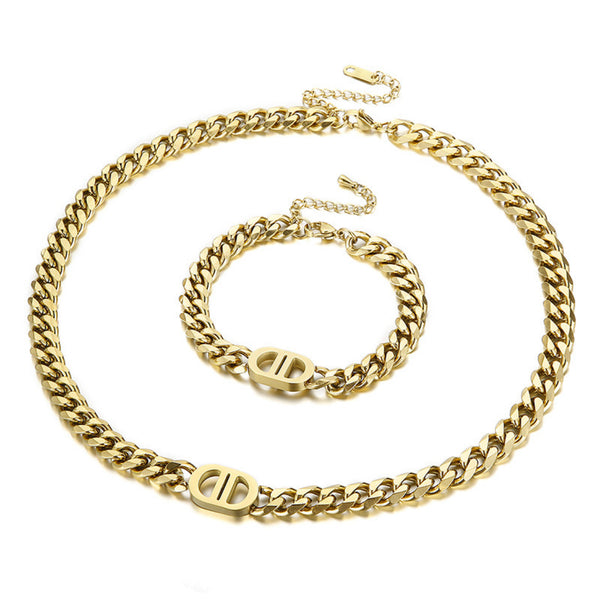 CHAIN AND FASHION BRACELET SET