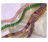 RETRO COLORED DIAMOND CHOKER AND BRACELET SET