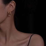 GEOMETRIC STYLE HOLLOW EARRINGS