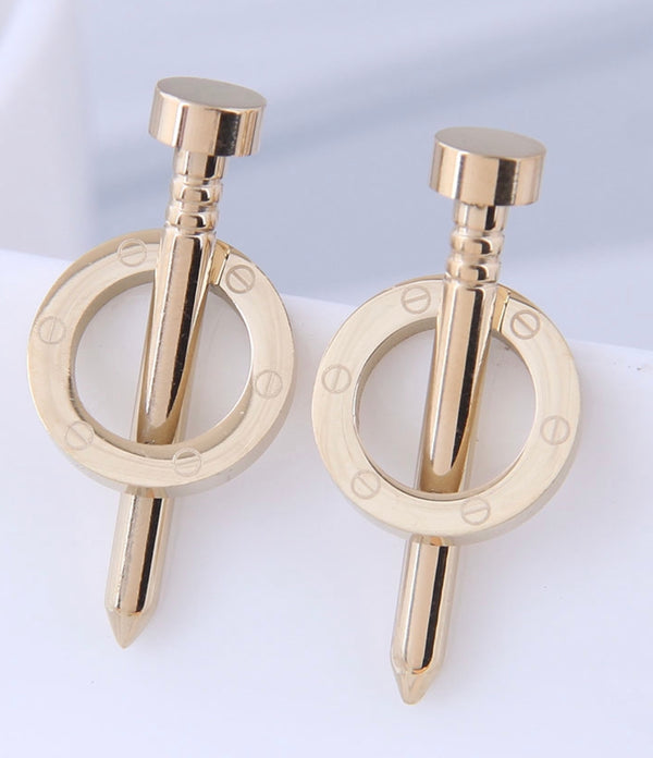 CIRCLE NAIL EARRINGS